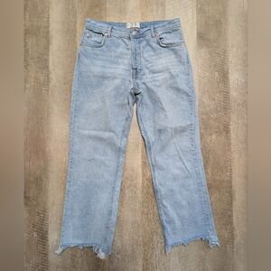 Free People Light Blue Frayed Hem Women Jeans Size 27